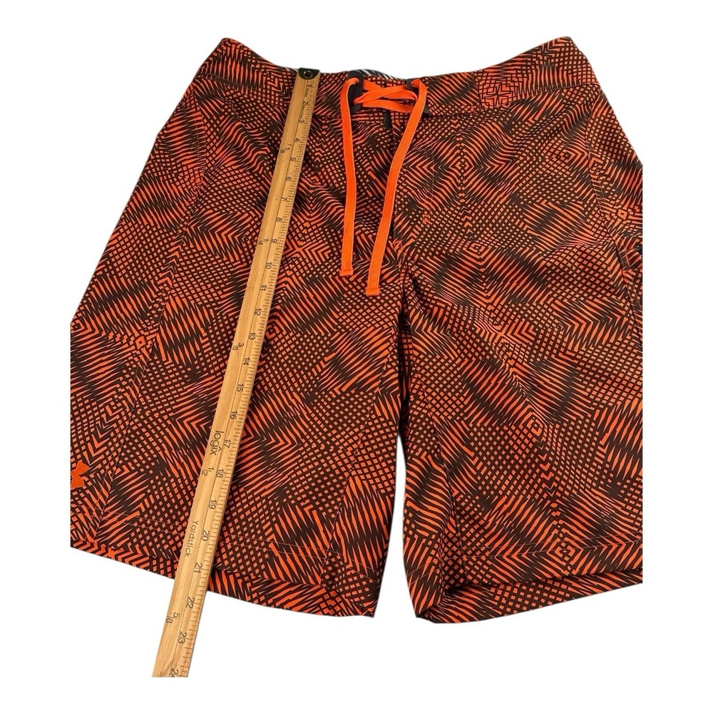 Under Armour Board Shorts Mens Size 34 Orange Loose Fit Drawstring - Picture 8 of 16